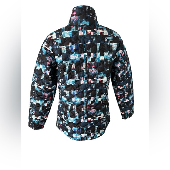 North Face Women’s Primaloft Thermoball jacket Multi Glitch Print Zip Up M LN - Picture 2 of 10